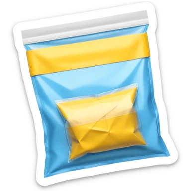 3D render of Yellow Tape inside a clear plastic evidence bag, sterile lighting, forensic crime scene aesthetic, plastic reflection. sticker