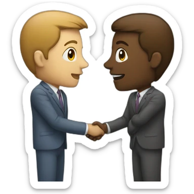 meeting between two people sticker