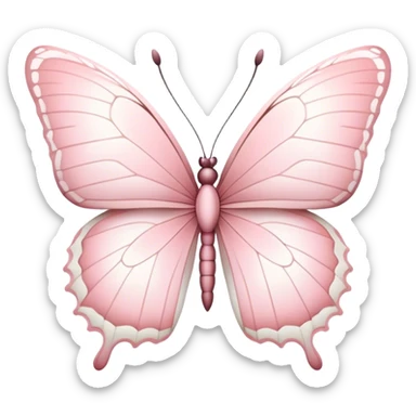 Powder Pink and white butterfly sticker