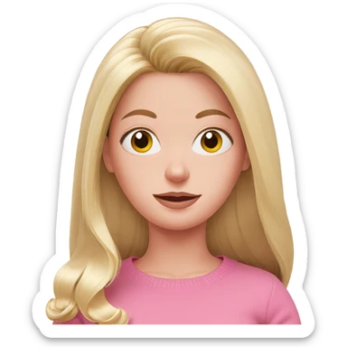 blonde girl in pink sweater sticker