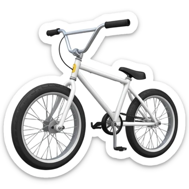 Professional BMX bicycle with small tires, high handlebar, strong frame, sports equipment, extreme sports bike sticker