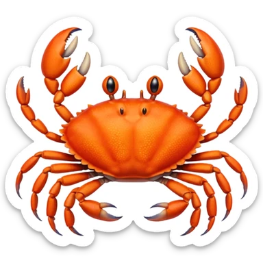 A cheerful crab with its claws up, ready for a beach day. sticker