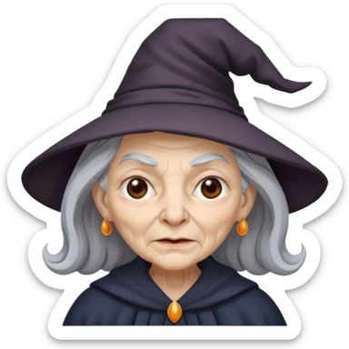 black old witch sticker