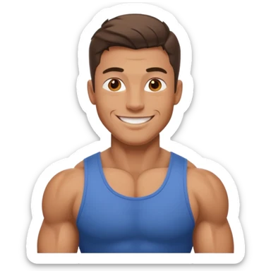 A handsome man with muscles sticker