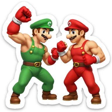 Mario and Luigi fitting bowser sticker