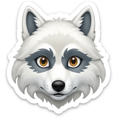 Génère moi un loup blanc sticker