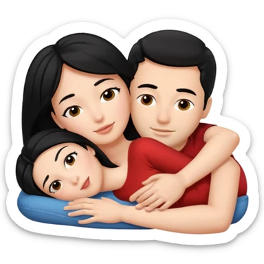 Девушка с большими симками голая лежит на спину , а на ней лежит голый мужчина с членом, лицом перед, держит её большую жопу. белое тело, волосы черные, только они дваем sticker