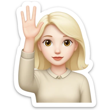 oh pale girl waving her hand sticker