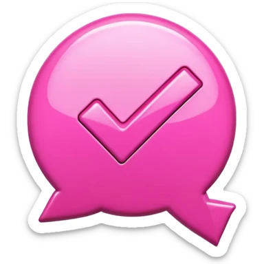 pink check mark icon sticker