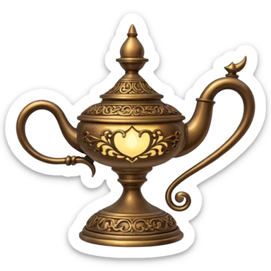 Antique bronze Magic lamp sticker