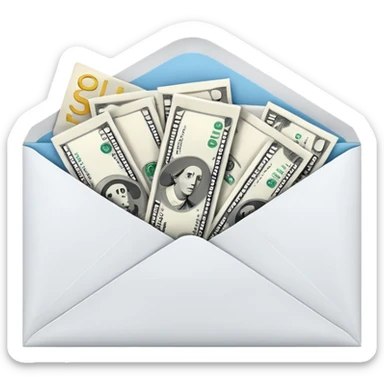 Salary enclosed in an envelope sticker