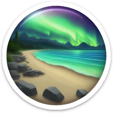 The northern lights at the beach  sticker