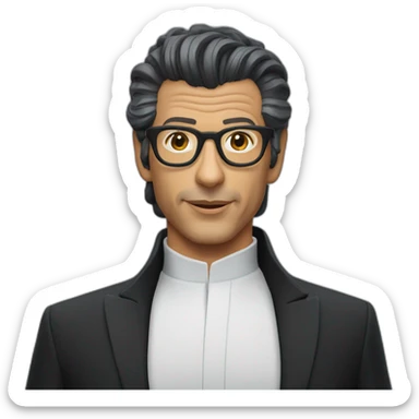 Jeff Goldblum black hair sticker