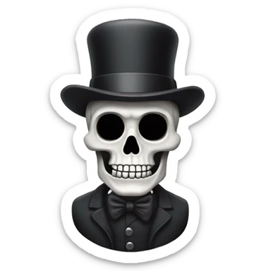 skeleton with bowler hat sticker