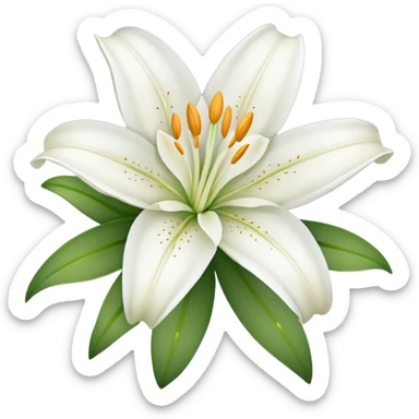 White lilyum flower sticker
