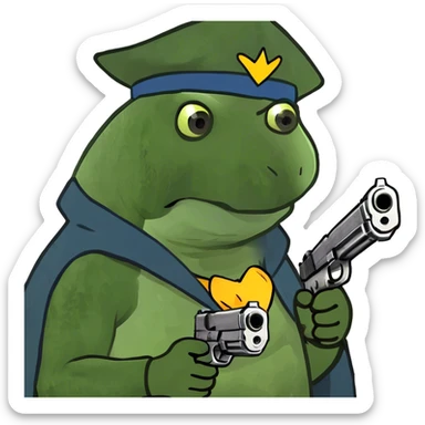 Turtle wizard with a gun sticker