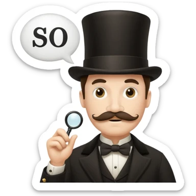 Fancy man with top hat and mustache and wearing monocle, and having a speech bubble saying so be it sticker