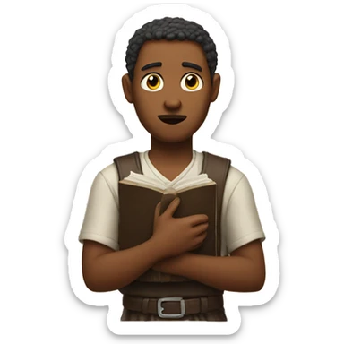 Looking concerned, with a bible in hand  sticker