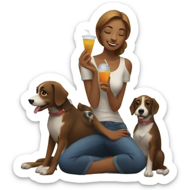 She’s with her dogs tonight drinking alcohol  sticker