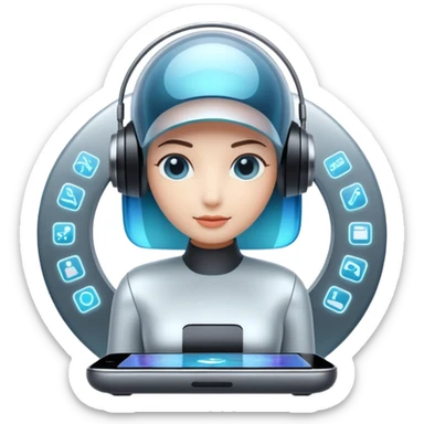 Personalized AI assistants manage daily urban life.  sticker