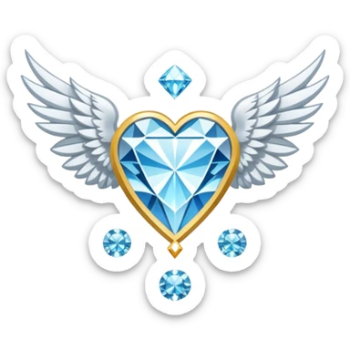holy diamond emblem with white wings and diamond in the middle sticker