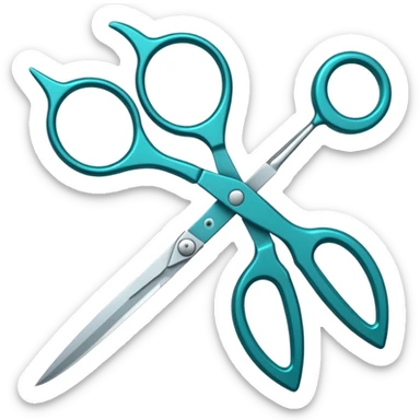 scissors teal  sticker