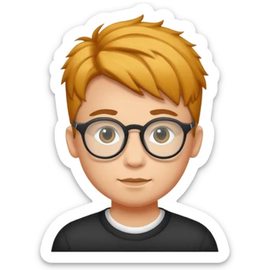 Erstelle mir eine Emoji von einem Jungen. Herkunft: Südamerika, Jung und Gutaussehend, mit durchsichtiger Brille und anderer Frisur  sticker
