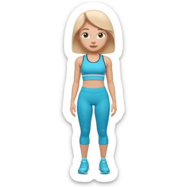A 3D cartoon fit person showing a slim waistline, wearing sportswear, bright lighting, Memoji-style. sticker