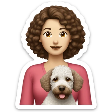 Brunettes woman with LAGOTTo ROMAGNOLO  sticker