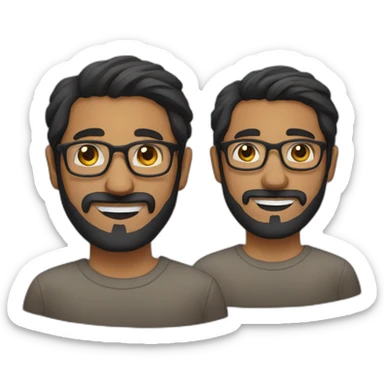 indianguy with glasses and  french beard sticker