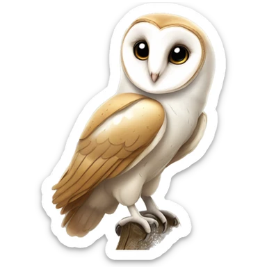 A cute barn owl sticker