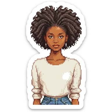 black woman with natural hair sticker