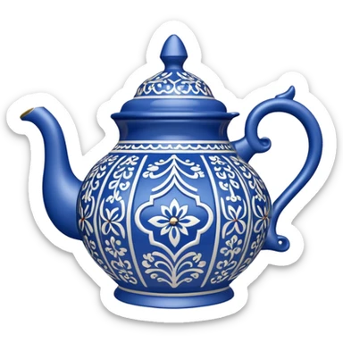 moroccan style ornamented blue teapot sticker