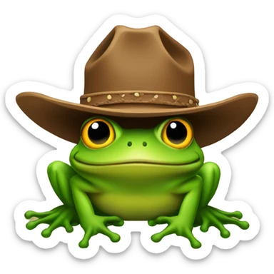 cowboy hat on a frog sticker