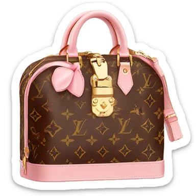 louis vuitton bag with light pink shoulder strap  sticker