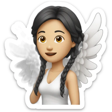 Asien Woman Wings Mikrophone  sticker