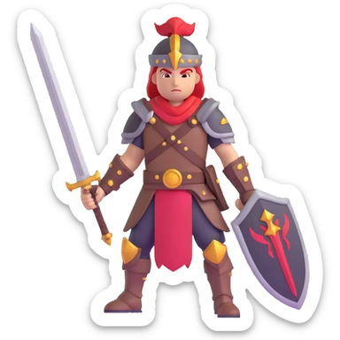 Heroic fantasy warrior avatar sticker