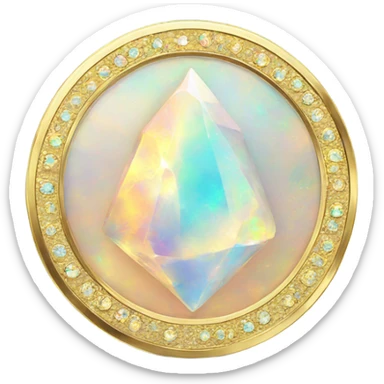 opal crystal gemstone coin gold  sticker