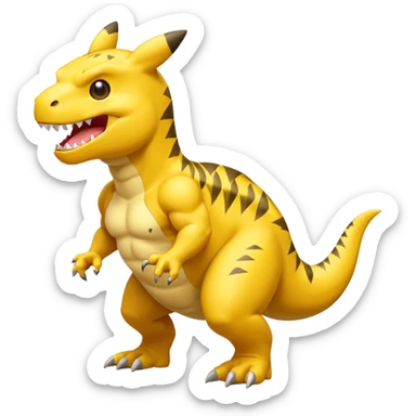 Picachu GigaChad t-rex sticker
