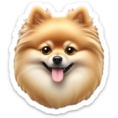 autumn cozy Pomeranian spitz dog sticker