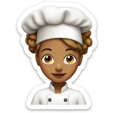 pretty light brown girl chef with the world in hand sticker
