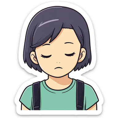 Sad girl who appears lonely sticker
