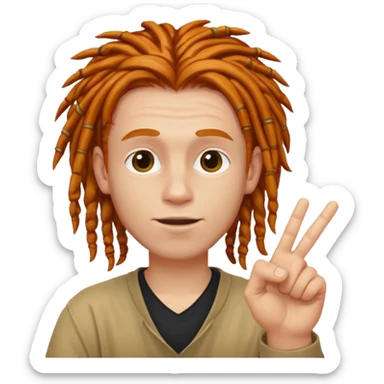 White boy with ginger dreads one finger up  sticker