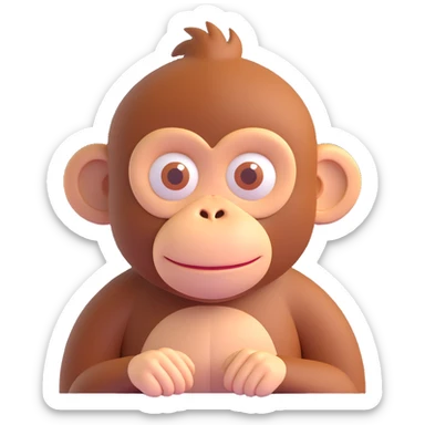 a focused monkey, looking determined sticker