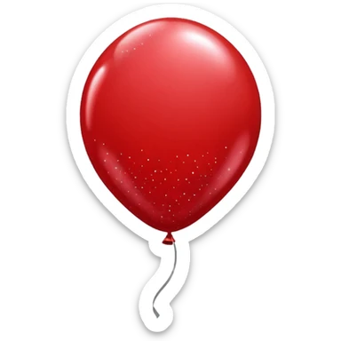 red glitter baloon sticker