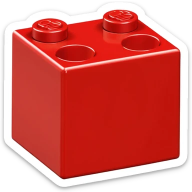 had drawn 2x2 red lego brick viewed from theside sticker