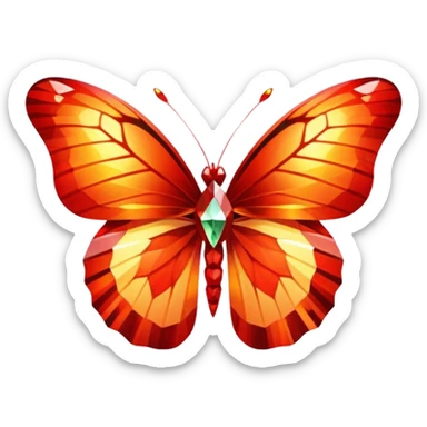 red 56-carat diamond shaped as butterfly sticker