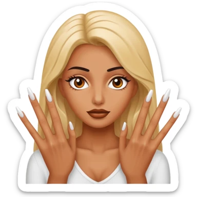 Baddie with long nails  sticker