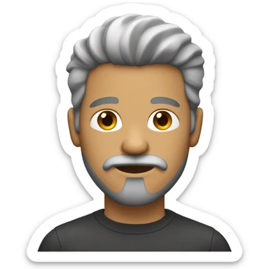 Man with salt & pepper hair & goatee sticker