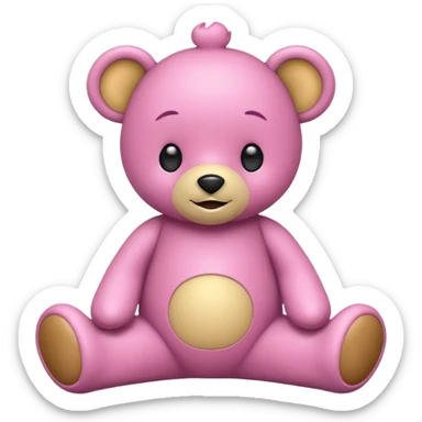 cute po teletubby sitting looking like a teddy bear sticker